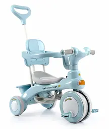 Дитячий триколісний велосипед Baby Carriage 588 блакитний з батьківською ручкою - мініатюра 6