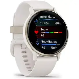 Смарт-годинник Garmin vivoactive 5 Cream Gold Aluminum Bezel with Ivory Case and Silicone Band (010-02862-11) - мініатюра 7