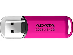 USB флеш накопичувач ADATA 64 GB C906 USB 2.0 Pink (AC906-64G-RPP) - мініатюра 3