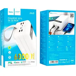 Зовнішній акумулятор Hoco J86B Electric 60000mAh 22.5W White [771759] [101159] - мініатюра 2