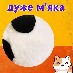 Велика плюшева Таба подушка Лапка Кота м'яка антистрес іграшка для дітей та дорослих Біло чорна 50см - мініатюра 3