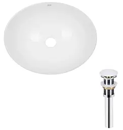 Комплект Qtap Dove: Раковина накладна овальна 415x340x140 мм White + Донний клапан PU02 (QT06113078WN47308)