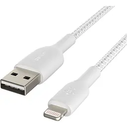 Кабель Belkin Boost Up Charge Braided USB-A to Lightning 1m White (CAA002BT1MWH) [158795] - мініатюра 2