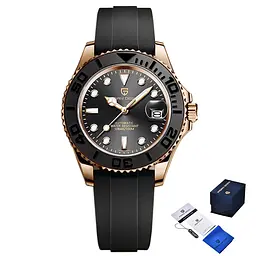 Чоловічий наручний годинник PD-1651 Gold-Black Silicone Pagani Design acs0031149
