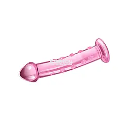 Скляний фалоімітатор LoveToy Glass Romance 19 см рожевий - мініатюра 3