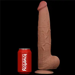 Фалоімітатор LoveToy Sliding-Skin Dual Layer Dong King Sized 34 см коричневий - мініатюра 17