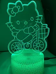 Світильник нічник 3D Hello kity, RGB 16 кольорів, USB