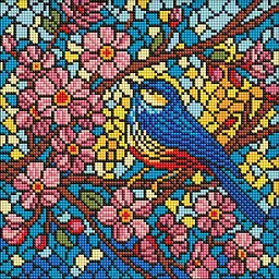 Алмазна мозаїка Вітраж. Синиця AMO8326 30х30 см