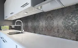 Кухонний фартух Оксамитові візерунки Бетон ПВХ 60х250 см Анотація Сірий Happy Pocket Z183694 - мініатюра 5