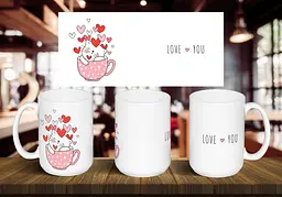 Чашка "Love you" 425, Блакитна
