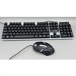 Комплект дротовий XSTRIKE X-1014, клавіатура і миша, RGB підсвічування, USB, чорний