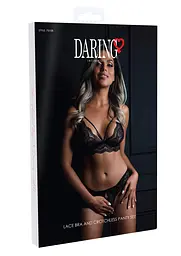 Комплект білизни Daring Intimates Bra and Crotchless Panty S/M чорний - мініатюра 6
