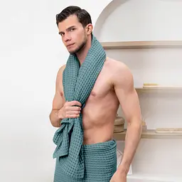 Вафельні рушники Cecilia Greek Waffle 2шт 55х90см/75х130см (SetTw_GreekWaffle_49Olympic55x90_05Biscuit75x130) - мініатюра 12