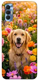 TPU чохол Demsky Flowery labrador для TECNO Spark 8P