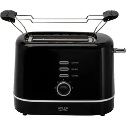 Тостер Adler AD 3224 black 850Вт/ 2 відділення/7 режимів підсмажування/розморожування/підігрів булок - мініатюра 1