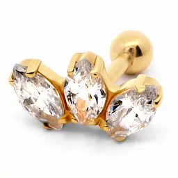 Сережка для хеліксу з жовтого золота (з40034)