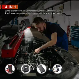 Автомобільне пусковий пристрій Utrai 24000Mah 150Psi 2000A 4 в 1 - мініатюра 9