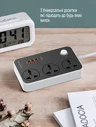 Мережевий фільтр-подовжувач ColorWay 3 розетки / 4 USB 2 м Black (CW-CHU34PDB) - мініатюра 9