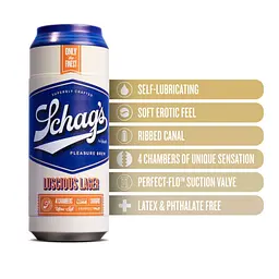 Мастурбатор - банка пива Blush Schag's Luscious Lager Masturbator Frosted, самозмащуваний, вакуум - мініатюра 3