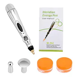 Акупунктурний масажер ручка для фізіотерапії обличчя та тіла Meridian Energy Pen сталевий - мініатюра 2