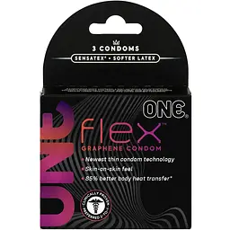 Презервативи латексні One Flex Graphene (3 шт.)