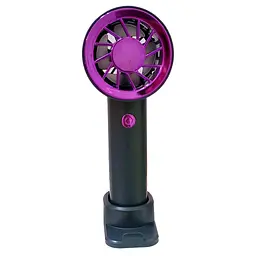 Акумуляторний мінівентилятор Portable Fan із підставкою для телефона, чорно-фіолетовий