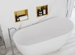 Вбудована полиця Rea 30x30 brushed gold з обідком REA-05606, Золотий - мініатюра 5