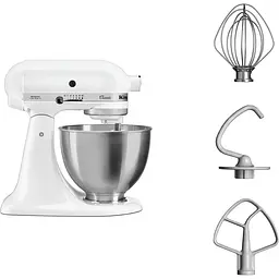 Планетарний міксер KitchenAid Classic 5K45SSEWH White [126225] - мініатюра 2