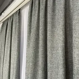 Легкі лляні штори графітового кольору 2шт. 150х270 з білим шифоновим тюлем 400х270, на тасьмі ALBO pbe0052622 - мініатюра 10