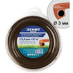 Жилка косильна Зеніт "ПРОФІ" "Квадрат DUAL" 3,0 мм х 51 м (40630051)