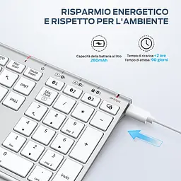 IClever BK23Bluetooth-клавіатура, бездротова клавіатура з 3 каналами Bluetooth, стабільне з'єднання, надтонка - мініатюра 3