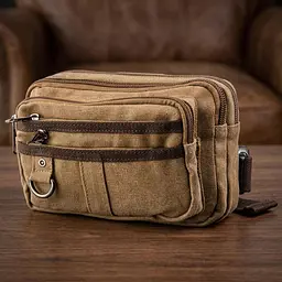 Бананка текстильна на пояс 20160 Vintage коричневий - мініатюра 1