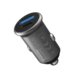 Автомобільний зарядний пристрій ColorWay, Grey, 48 Вт, 1xType-C (30 Вт, PD3.0) / 1xUSB (18 Вт, QC3.0), Auto ID (CW-CHA065PD-GR)