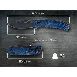 Ніж складаний туристичний SRM Retriever 9201-PL (9 см) 8Cr13MoV / FRN синій - мініатюра 8