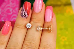 Сережки гвоздики Xuping Jewelry з каменем на шість кріплень 5 мм золотисті - мініатюра 2