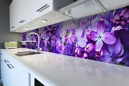 Кухонний фартух Бузок Макро вінілова наклейка ПВХ квіти Фіолетовий 65х250 см Happy Pocket Z180834 - мініатюра 2