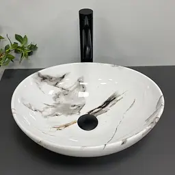 Умивальник VBI Parma carrara glossy накладний VBI-011025, Мрамор