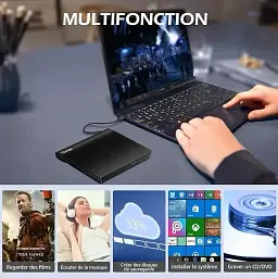 Зовнішні оптичні приводи Cocopa External DVD/CD Drive BT638 CD-DVD ноутбука - мініатюра 5