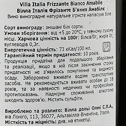 Вино ігристе Villa Italia Frizzante Bianco, біле, напівсухе, 0,75 л - мініатюра 3