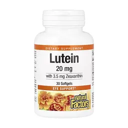 Антиоксидант Natural Factors Лютеин 20 мг, Lutein, 30 желатиновых капсул (NFS-01031)