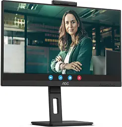 TFT 27" AOC Q27P3QW, QHD, IPS, 75Hz, 2xHDMI, DP, USB-hub, webcam, HAS, Pivot, колонки, чорний - мініатюра 2