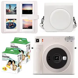 Подарочный набор камера Fujifilm Instax Square SQ1, Фотобумага 40 шт, Чехол, Фотоальбом 80 фото Белый