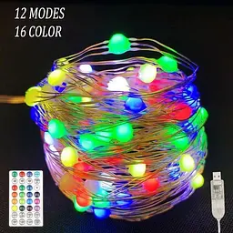 Гірлянда Smart led 100 крапель 10 м з пультом 12 режимів 16 кольорів розумна світлодіодна гірлянда
