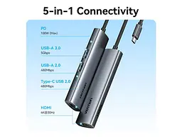 USB-хаб Vention 5in1 (TGLHB) - мініатюра 9