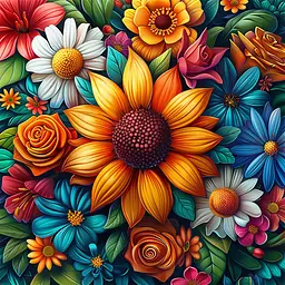 Алмазна мозаїка "Квіти" Brushme BH030 неповна викладка 25х25 см - мініатюра 2