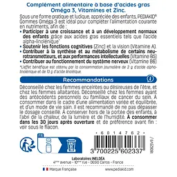 Ведмежуйки Pediakid Gommes Omega 3, 60 жувальних мармеладок - мініатюра 4