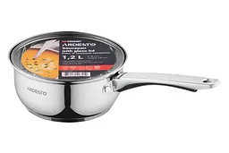 Ківш Ardesto зі скляною кришкою Gemini Gourmet Aosta 1.2л нержавіюча сталь kuh0014708 - мініатюра 5