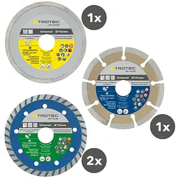 Набір відрізних алмазних дисків Trotec 110/115х22.23х1.2 (4 шт) (6225001121) - мініатюра 2