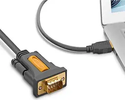 Кабель Ugreen CR104 USB-A male to DB9 RS-232 male adapter Cable 3 метри чорний (UGR-20223) - мініатюра 3