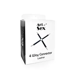 Хрестовина з натуральної шкіри Art of Sex - 4 Way Connector, Чорний Art of Sex SO7480 94916 - мініатюра 4